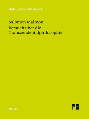 cover image of Versuch über die Transzendentalphilosophie